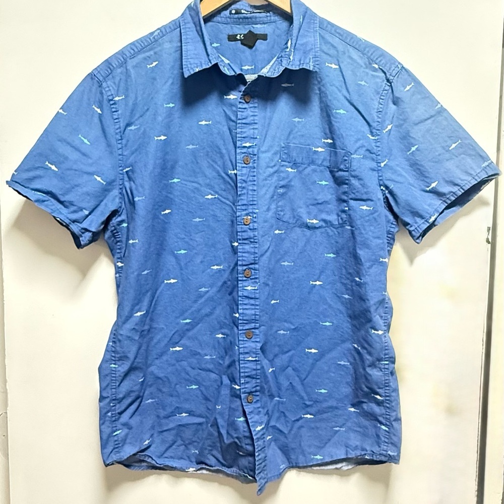 21men Blue Casual Button Down Shirt